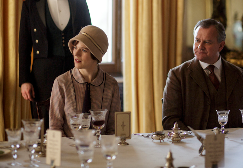 Rose Leslie, Hugh Bonneville (Photo: Nick Briggs/Carnival Film & Television Limited 2015 for Masterpiece)